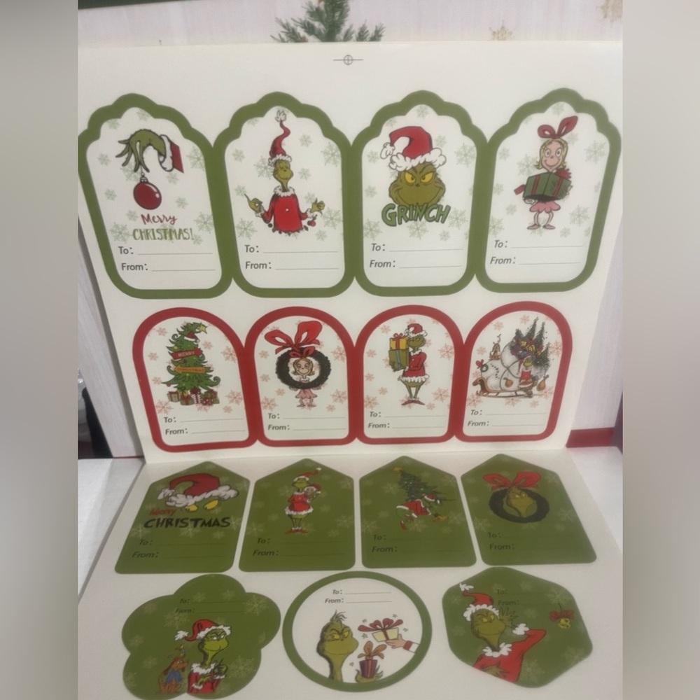 3/$16.00 Grinch Christmas Labels
